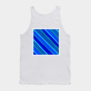 Inverted Blue Green Geometric Abstract Acrylic Painting Tank Top